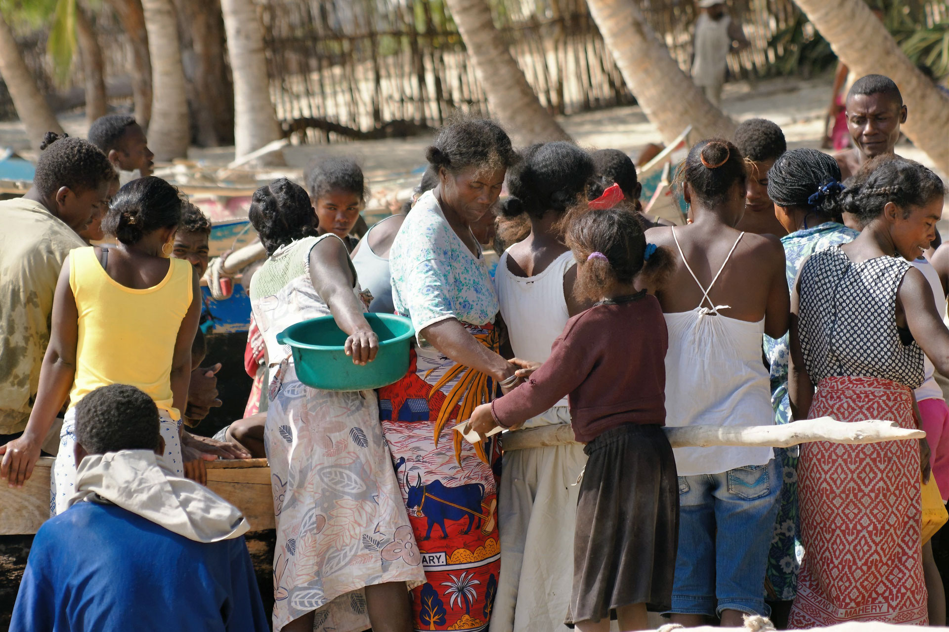 Der Fang wird begutachtet. Vielleicht gibt es eine Gelegenheit, günstig Fische zu erwerben